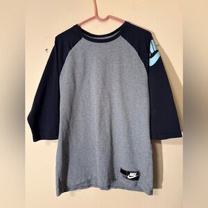 Nike Gray and Black Long Sleeve Tee